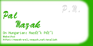 pal mazak business card